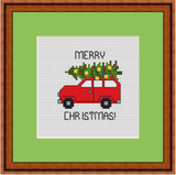 Cross Stitch Kit Christmas. Merry Christmas Car Cross Stitch.