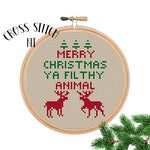 Merry Christmas Ya Filthy Animal Cross Stitch Kit