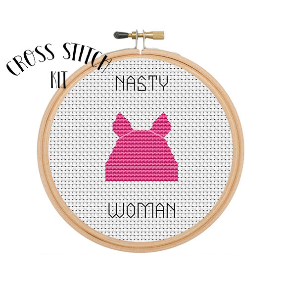 Cross Stitch Kit Nasty Woman
