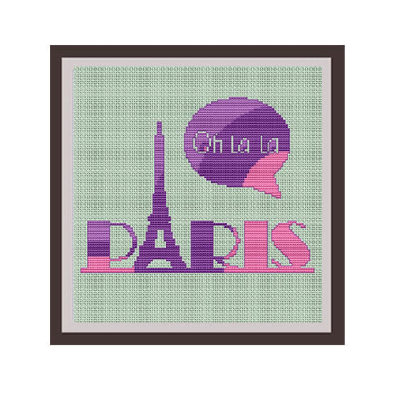 Oh La La Paris Cross Stitch Pattern. PDF Pattern.
