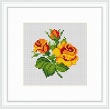 Orange Roses Cross Stitch pattern