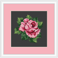 Roses Cross Stitch. Pink Rose Cross Stitch Kit. DIY Craft Kit.