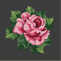 Roses Cross Stitch. Pink Rose Cross Stitch Kit. DIY Craft Kit.