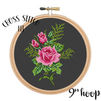 Pink Rose Cross Stitch Kit