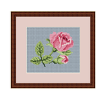 Pink Roses Counted Cross Stitch Pattern. Instant Download Cross Stitch Chart.