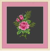 Pink Rose Cross Stitch Kit