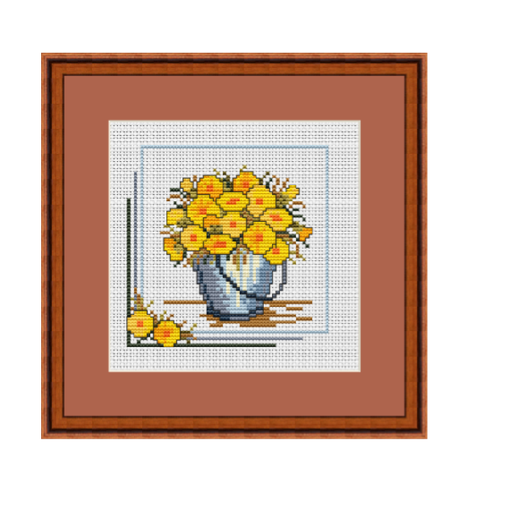 Potted Flowers Easy Cross Stitch Chart