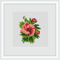 Hibiscus Embroidery Kit. Flowers Cross Stitch Kit.
