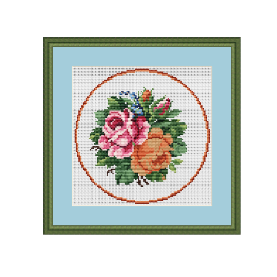 Bouquet Of Roses Cross Stitch Pattern