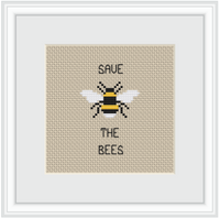 Save The Bees Cross Stitch Kit.