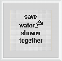 Save Water Shower Together Cross Stitch Kit