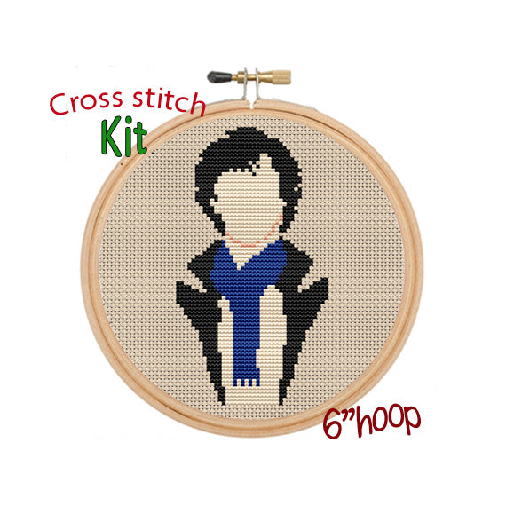 Sherlock Holmes Cross Stitch Kit.  Cross Stitch Kit. Modern Cross Stitch.