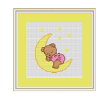 Sleeping Baby Bear Cross Stitch Pattern.