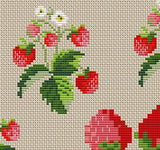 Strawberry Tablecloth Centerpiece Counted Cross Stitch Pattern.