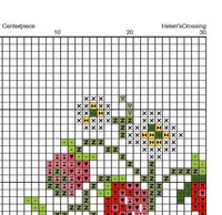 Strawberry Tablecloth Centerpiece Counted Cross Stitch Pattern.
