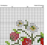 Strawberry Tablecloth Centerpiece Counted Cross Stitch Pattern.