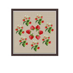 Strawberry Tablecloth Centerpiece Counted Cross Stitch Pattern.