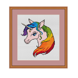 Funny Unicorn Cross Stitch Kit. Modern Cross Stitch Pattern.