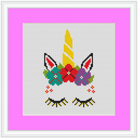 Unicorn Cross Stitch Kit. Modern Cross Stitch Pattern.