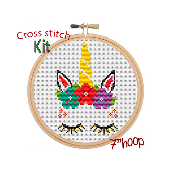 Unicorn Cross Stitch Kit. Modern Cross Stitch Pattern.