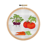 Vegetables Cross Stitch Pattern. Kitchen Decor PDF Pattern.