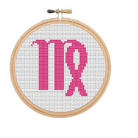 Virgo Zodiac Sign Cross Stitch Pattern.