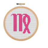 Virgo Zodiac Sign Cross Stitch Pattern.