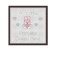 A Little Princess Sleeps Here Cross Stitch Pattern.