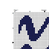 Aquarius Zodiac Sign Cross Stitch Pattern.