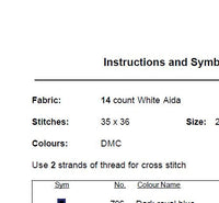 Aquarius Zodiac Sign Cross Stitch Pattern.