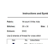 Aquarius Zodiac Sign Cross Stitch Pattern.