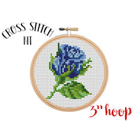 Blue Rose Cross Stitch Kit