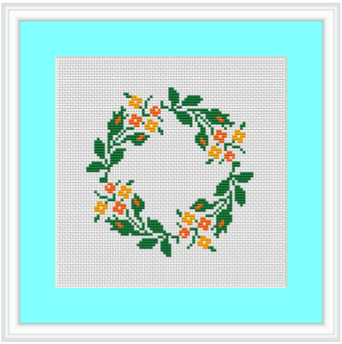 Floral Wreath Cross-Stitch Patterns