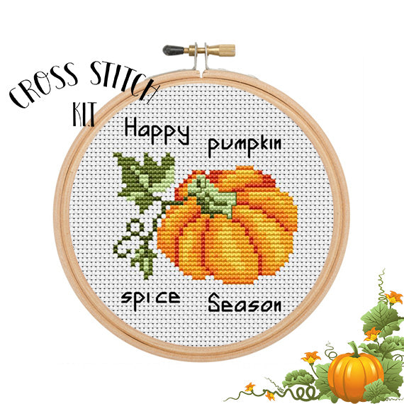 Happy Pumpkin Spice Season Cross Stitch Kit