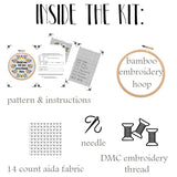 Hold On Let Me Overthink This Cross Stitch Kit. Funny Cross Stitch. Modern Embroidery.