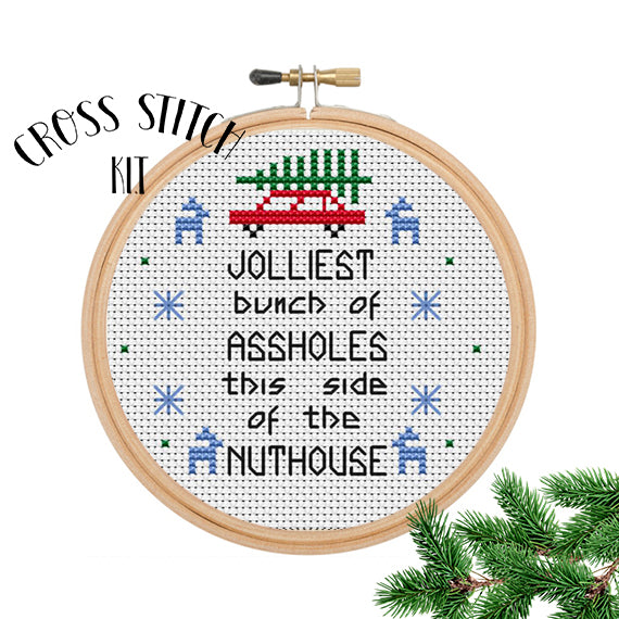 Jolliest Bunch Of Assholes Full Cross Stitch Kit