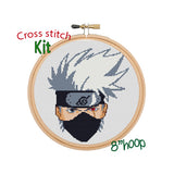 Kakashi Hatake Naruto Cross Stitch. Anime Funny Counted Cross Stitch Kit. Naruto Pattern. DIY. Naruto Anime Cross Stitch Kit