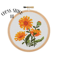 Marigold 6" Hoop Cross Stitch Kit