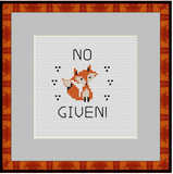 No Fox Given. Funny Saying Cross Stitch Kit. Modern Cross Stitch.