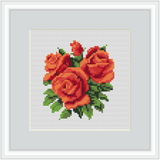 Orange Roses 6" Hoop Cross Stitch Kit.