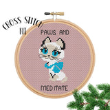 Paws And Meditate Cross Stitch Kit