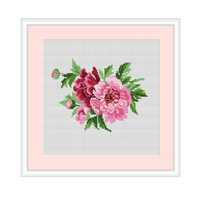 Peonies Flower Cross Stitch Kit