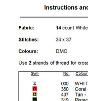 Strawberry Basket Counted Cross Stitch Pattern.