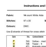 Sunflower Cross Stitch Pattern.
