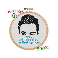Very Uninterested In That Option Cross Stitch Kit. Schitt's Creek. Funny Saying Cross Stitch Kit. Modern Embroidery.