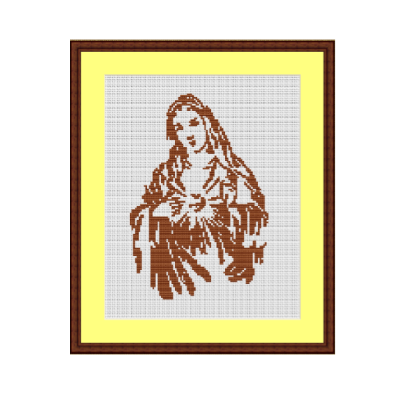 Virgin Mary Cross Stitch Pattern.