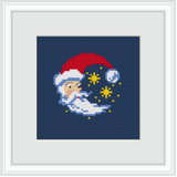 Winter Moon And Stars Cross Stitch Kit. Christmas Cross Stitch