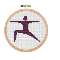 Warrior Yoga Pose Cross Stitch Pattern.