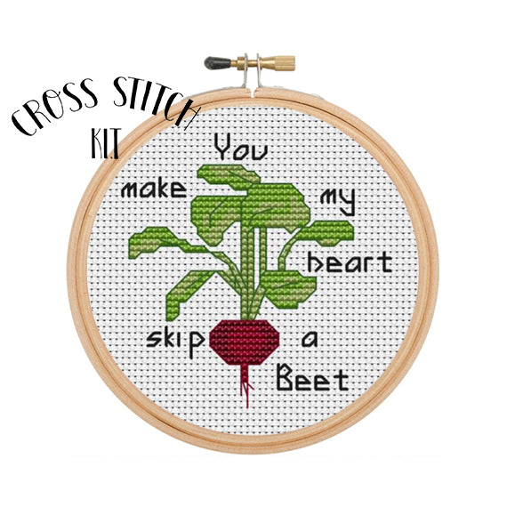 You make my heart skip a Beet Cross Stitch Kit